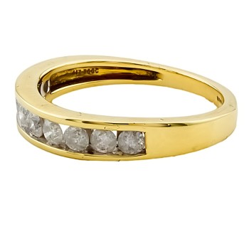 9ct gold Diamond half eternity Ring size L